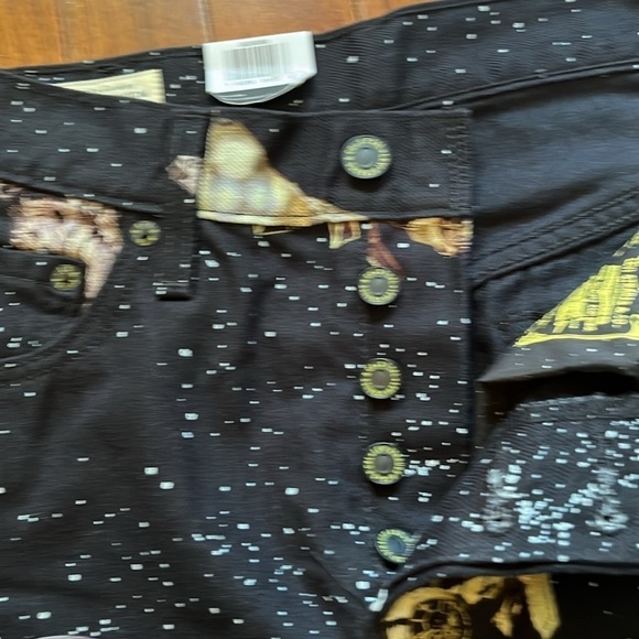 NWT Levi's X Star Wars | 501 Original Cropped Jeans Galaxy All Over 25X26/Sz 2 - Picture 15 of 16